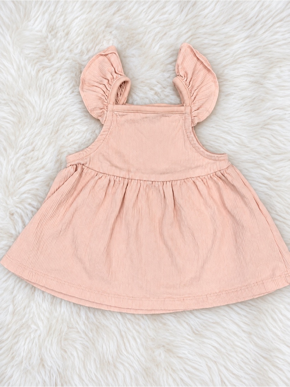Girls Peach Flutter Strap Top